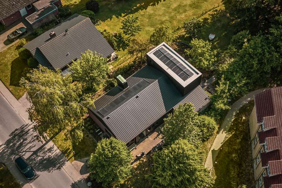 Architect pays attention to the details in a villa with a natural view and façade cladding in steel and stone, Konsul Lorenzen Straße 5, 24376 Kappeln, Germany